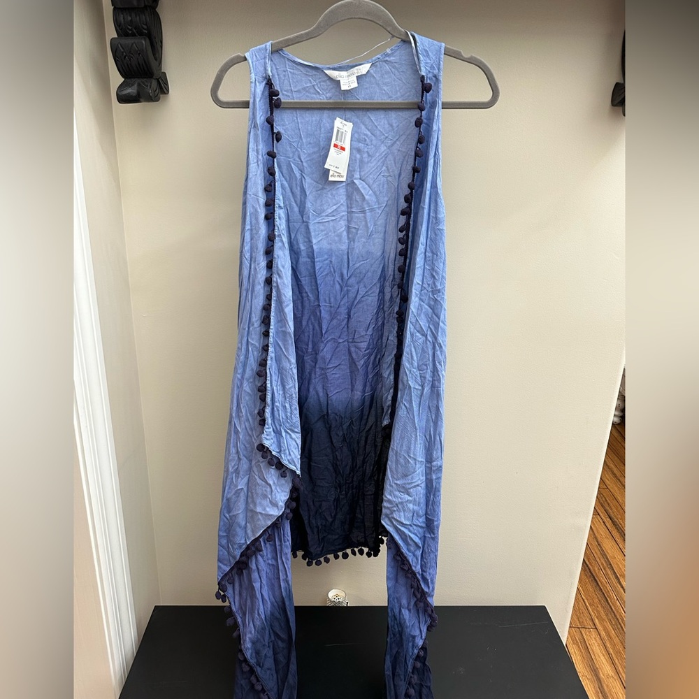 NWT Ella Moss Blue Lightweight Tunic Vest Sz XS $98